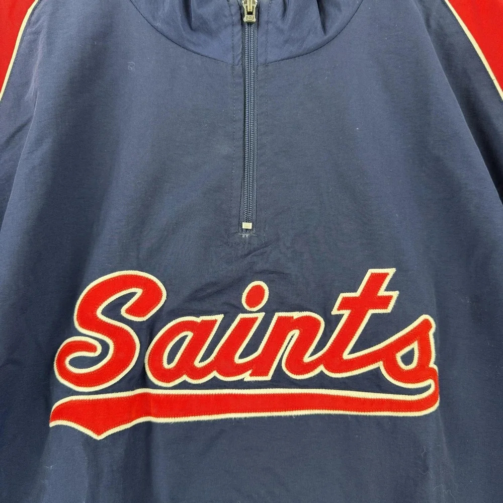 Vintage St Paul Saints Jacket Mens XXL Blue Red Russell Athletic Windbreaker